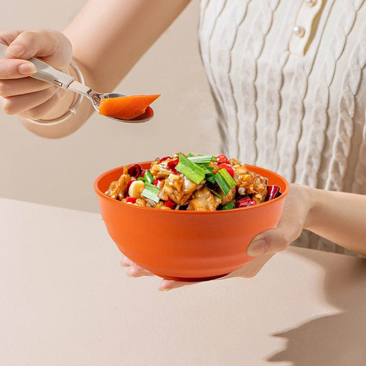 Kdkad Serviceable Plastic Cereal Bowls - Large Dishwasher-Safe Shatterproof Bowls for Soup, Salad & Snacks | Lightweight, Stackable Kitchenware for Home, Office & Restaurant Use As Show Blue1