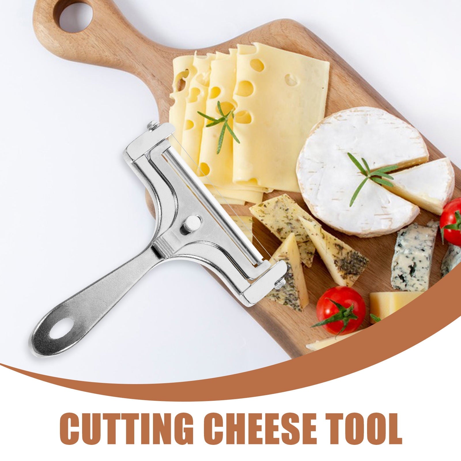 WHAMVOX Adjustable Stainless Steel Cheese Slicer Handheld Cutter Shaver for Easy Cheese Slicing and Serving.