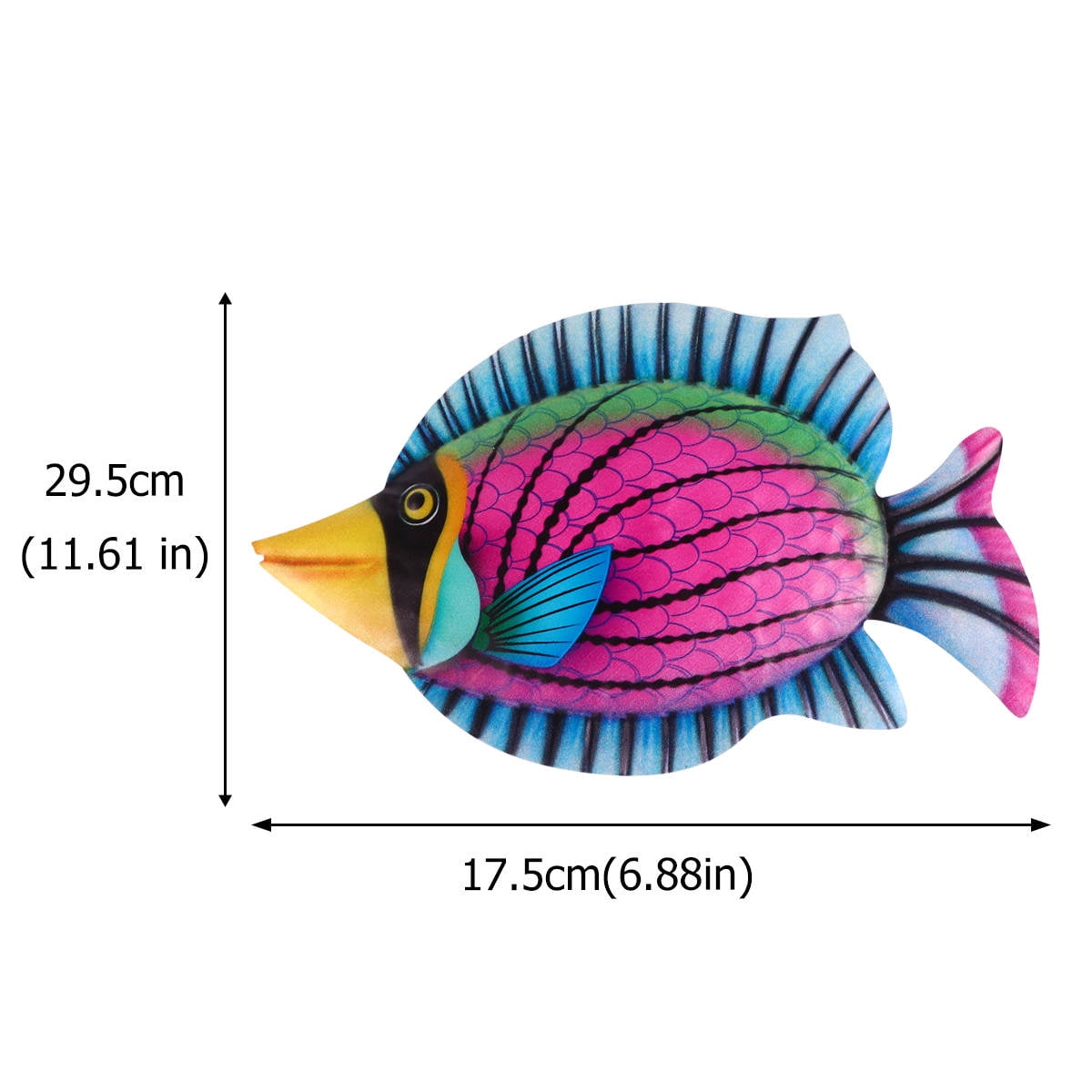 WHAMVOX Purple Iron Fish Wall Decor for Contemporary Home Decoration Easy to Hang Indoors Outdoors 7.5 Inches