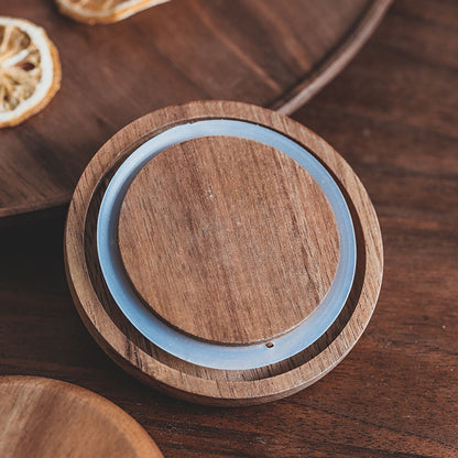 WHAMVOX Small Glass Jar with Airtight Wooden Lid, Food Storage Canister for Cereal, Snacks, Coffee, Kitchen Organization