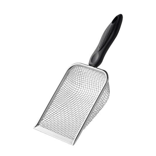 Darzheoy Beach Mesh Shovel for Shell Collecting, Kids Filter Sand Scooper for Picking Up Shells, Shark Tooth Sifter Dipper for Boys and Girls Black