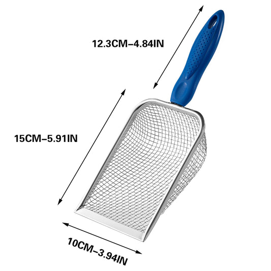 Darzheoy Beach Mesh Shovel for Shell Collecting, Kids Filter Sand Scooper for Picking Up Shells, Shark Tooth Sifter Dipper for Boys and Girls Blue