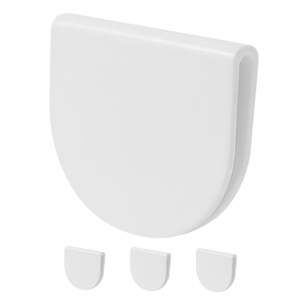 WHAMVOX 4 Pcs Adhesive Shower Curtain Clip Bathroom for Wall Clips White