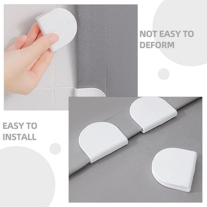 WHAMVOX 4 Pcs Adhesive Shower Curtain Clip Bathroom for Wall Clips White