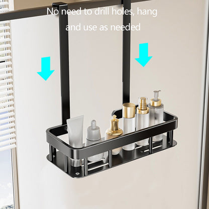 Kdkad 1-Tier Over-the-Door Hanging Shower Caddy - Large Capacity Rust-Proof Bath Organizer, No Drilling Sturdy Shower Shelf & Basket Storage Rack for Bathroom, Space-Saving Design 1-Tier Black