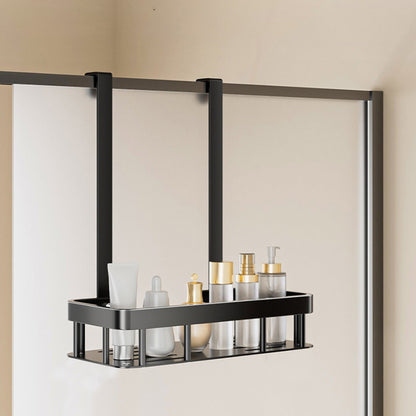 Kdkad 1-Tier Over-the-Door Hanging Shower Caddy - Large Capacity Rust-Proof Bath Organizer, No Drilling Sturdy Shower Shelf & Basket Storage Rack for Bathroom, Space-Saving Design 1-Tier Black