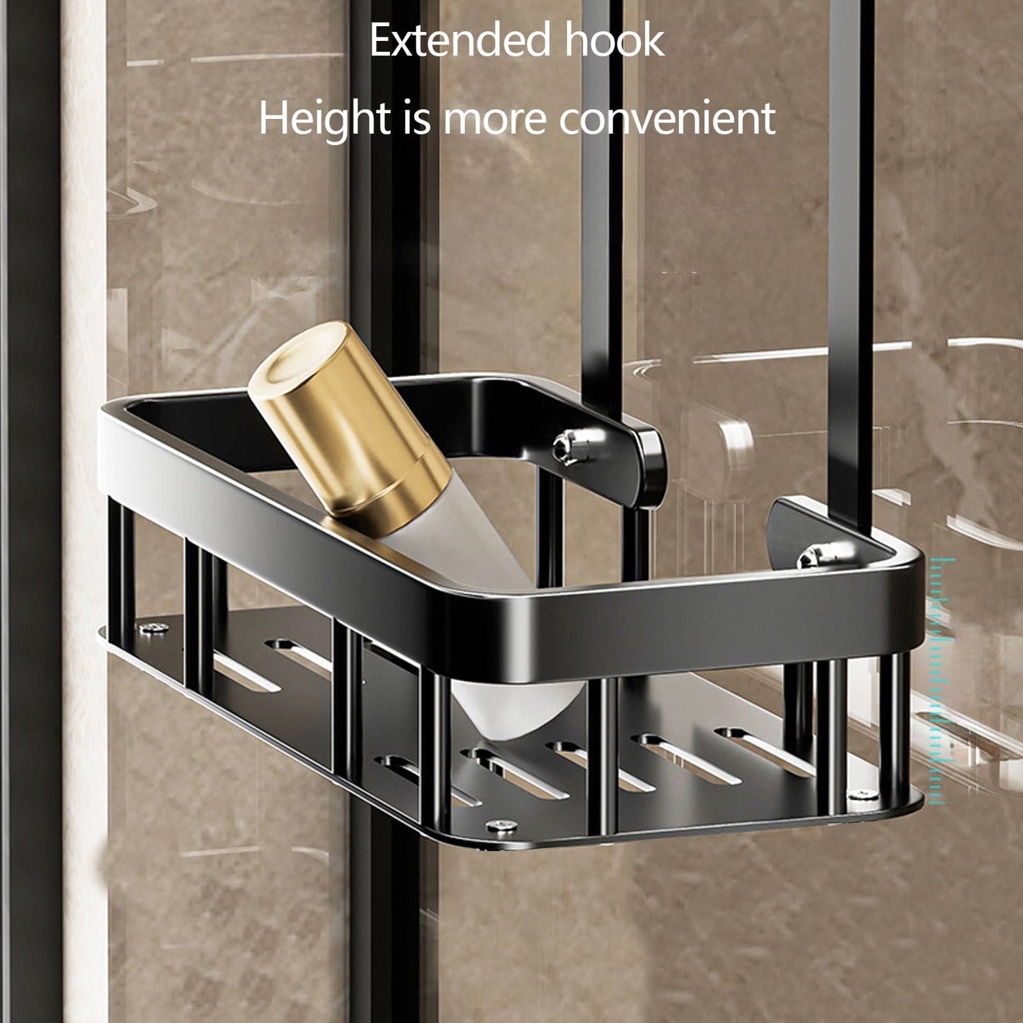Kdkad 1-Tier Over-the-Door Hanging Shower Caddy - Large Capacity Rust-Proof Bath Organizer, No Drilling Sturdy Shower Shelf & Basket Storage Rack for Bathroom, Space-Saving Design 1-Tier Black