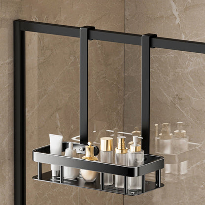 Kdkad 1-Tier Over-the-Door Hanging Shower Caddy - Large Capacity Rust-Proof Bath Organizer, No Drilling Sturdy Shower Shelf & Basket Storage Rack for Bathroom, Space-Saving Design 1-Tier Black