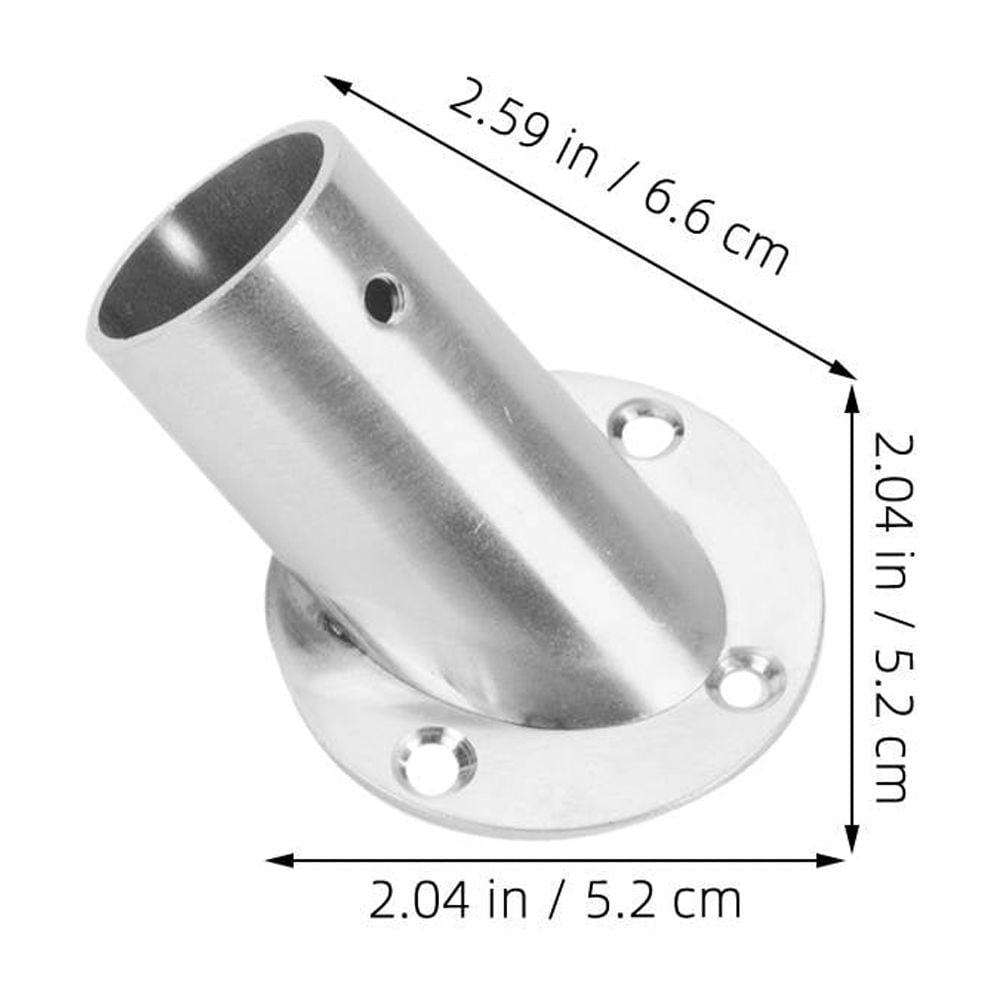 WHAMVOX 4 Pcs Closet Rod Brackets Angled Clothes Rail 6.60X5.20X5.20CM Silver