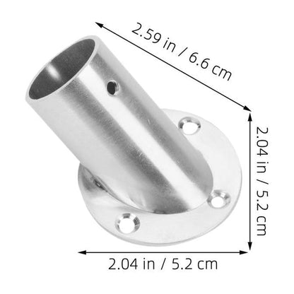 WHAMVOX 4 Pcs Closet Rod Brackets Angled Clothes Rail 6.60X5.20X5.20CM Silver
