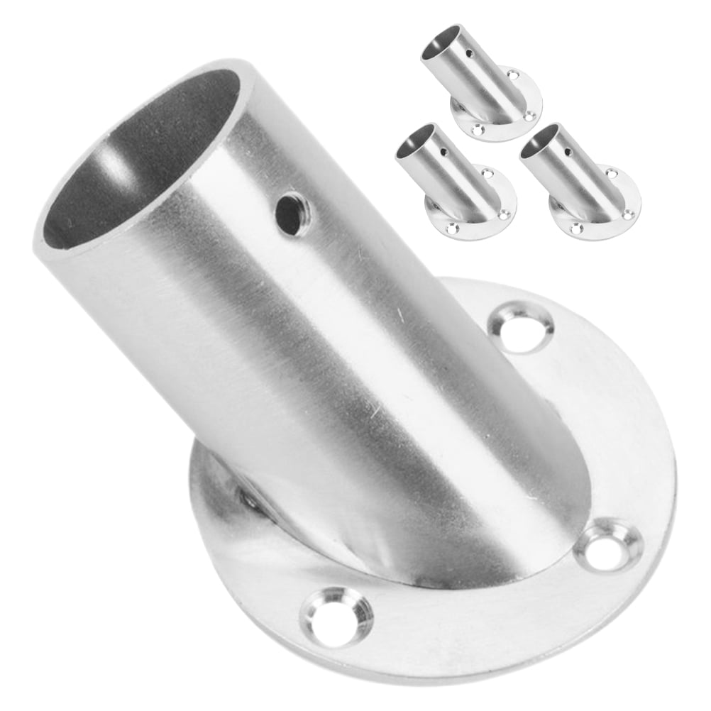 WHAMVOX 4 Pcs Closet Rod Brackets Angled Clothes Rail 6.60X5.20X5.20CM Silver