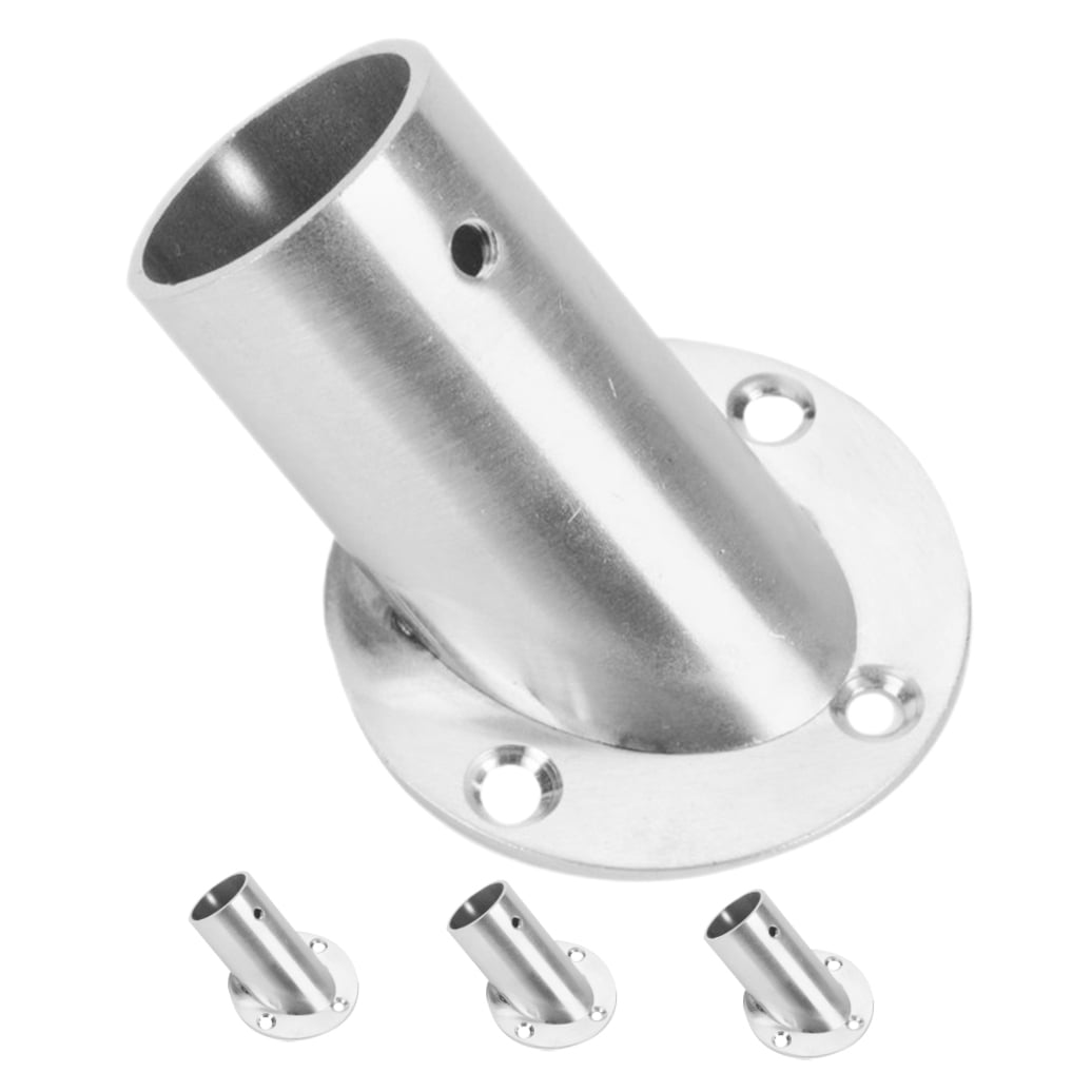 WHAMVOX 4 Pcs Closet Rod Brackets Angled Clothes Rail 6.60X5.20X5.20CM Silver