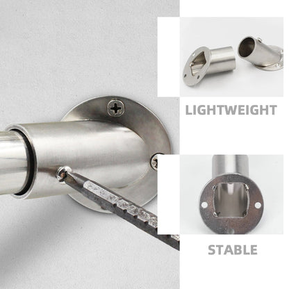 WHAMVOX 4 Pcs Closet Rod Brackets Angled Clothes Rail 6.60X5.20X5.20CM Silver
