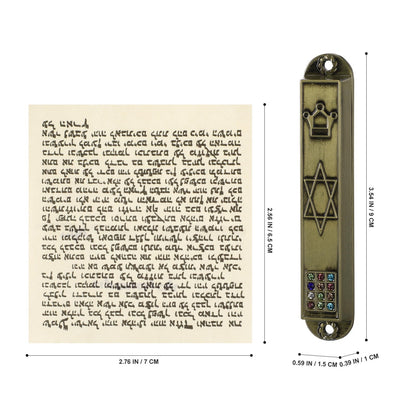 HOOWIFFY 5Pcs Judaica Metal Mezuzah Adornment with Retro Style for House and Office Decor