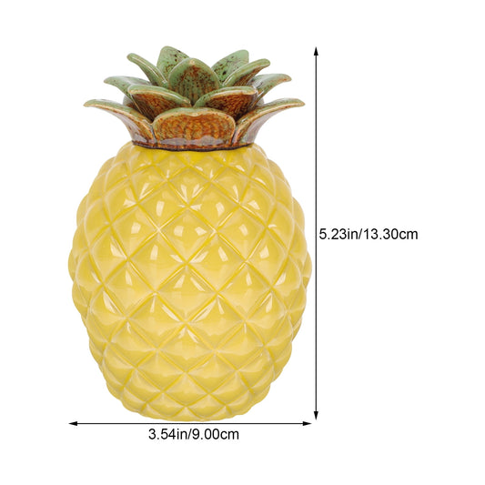 WHAMVOX Yellow Pineapple Tea Cookie Jar Storage Container for Fruit and Travel Kitchen Use