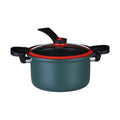 Darzheoy Nonstick Ceramic Coated Sauce Pan with Lid, Crock Pot with Twist & Lock Handles, Micro Pressure Cooker Versatile Cookware for Stovetops, Easy to Clean Green