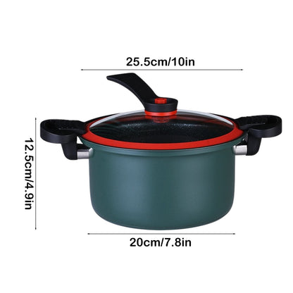 Darzheoy Nonstick Ceramic Coated Sauce Pan with Lid, Crock Pot with Twist & Lock Handles, Micro Pressure Cooker Versatile Cookware for Stovetops, Easy to Clean Green