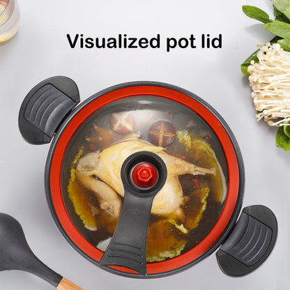 Darzheoy Nonstick Ceramic Coated Sauce Pan with Lid, Crock Pot with Twist & Lock Handles, Micro Pressure Cooker Versatile Cookware for Stovetops, Easy to Clean Green
