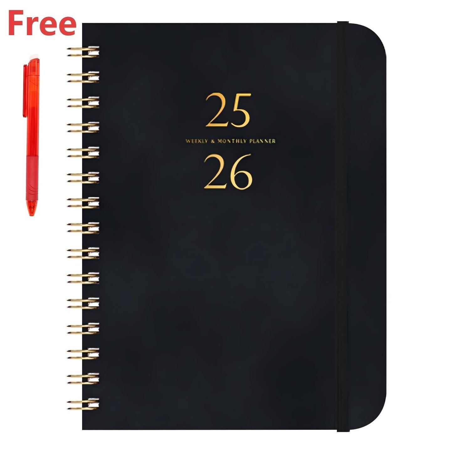 Darzheoy 2025-2026 Planner, Academic Planner 2025-2026 from July 2025, June 2026, Weekly & Monthly Planner Spiral Bound with 12 Monthly Tabs Black