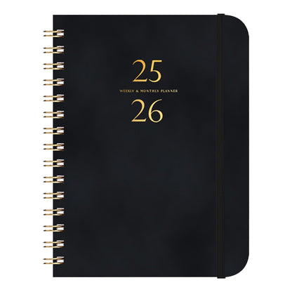 Darzheoy 2025-2026 Planner, Academic Planner 2025-2026 from July 2025, June 2026, Weekly & Monthly Planner Spiral Bound with 12 Monthly Tabs Black