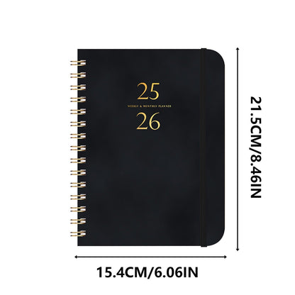 Darzheoy 2025-2026 Planner, Academic Planner 2025-2026 from July 2025, June 2026, Weekly & Monthly Planner Spiral Bound with 12 Monthly Tabs Black