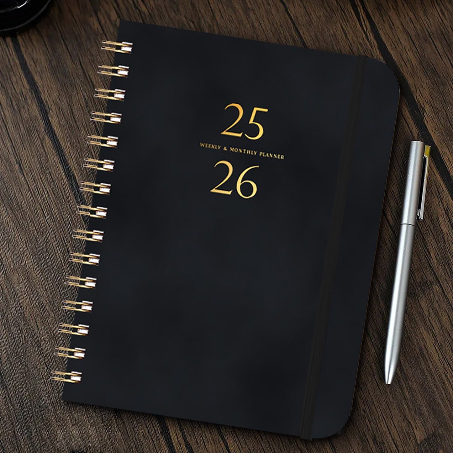 Darzheoy 2025-2026 Planner, Academic Planner 2025-2026 from July 2025, June 2026, Weekly & Monthly Planner Spiral Bound with 12 Monthly Tabs Black