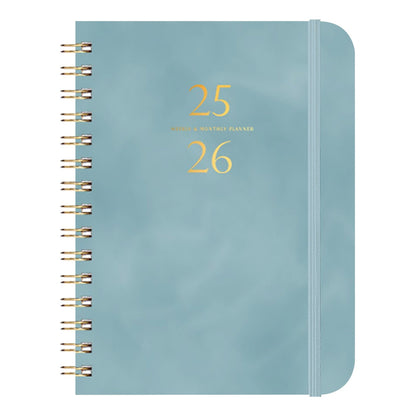 Darzheoy 2025-2026 Planner, Academic Planner 2025-2026 from July 2025, June 2026, Weekly & Monthly Planner Spiral Bound with 12 Monthly Tabs Blue