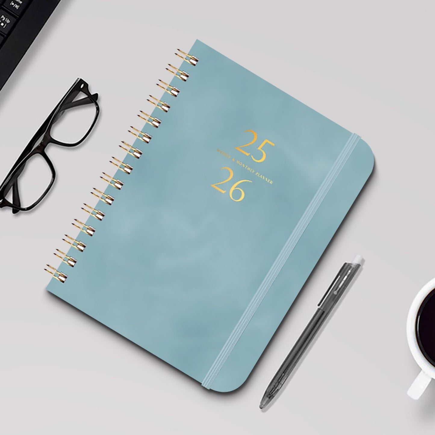 Darzheoy 2025-2026 Planner, Academic Planner 2025-2026 from July 2025, June 2026, Weekly & Monthly Planner Spiral Bound with 12 Monthly Tabs Blue