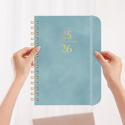 Darzheoy 2025-2026 Planner, Academic Planner 2025-2026 from July 2025, June 2026, Weekly & Monthly Planner Spiral Bound with 12 Monthly Tabs Blue