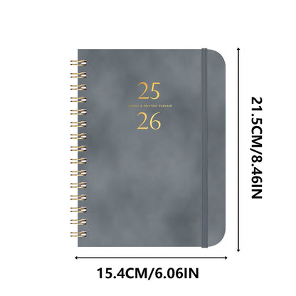 Darzheoy 2025-2026 Planner, Academic Planner 2025-2026 from July 2025, June 2026, Weekly & Monthly Planner Spiral Bound with 12 Monthly Tabs Gray