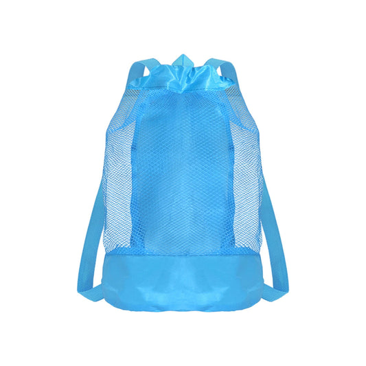 Darzheoy Swim Bag Mesh Drawstring Backpack Beach Backpack for Swimming, Gym, and Workout Gear Blue