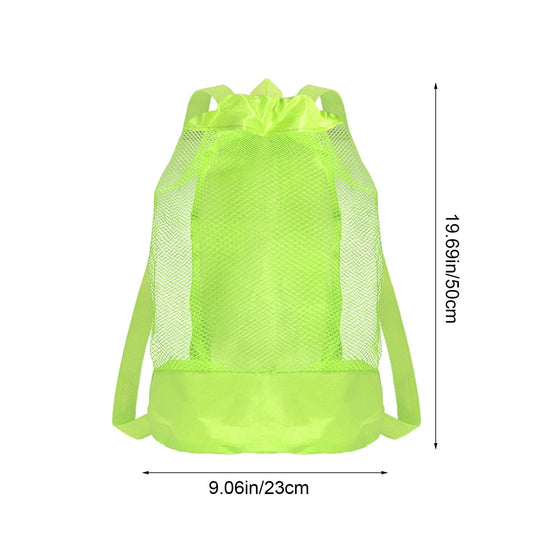 Darzheoy Swim Bag Mesh Drawstring Backpack Beach Backpack for Swimming, Gym, and Workout Gear Green