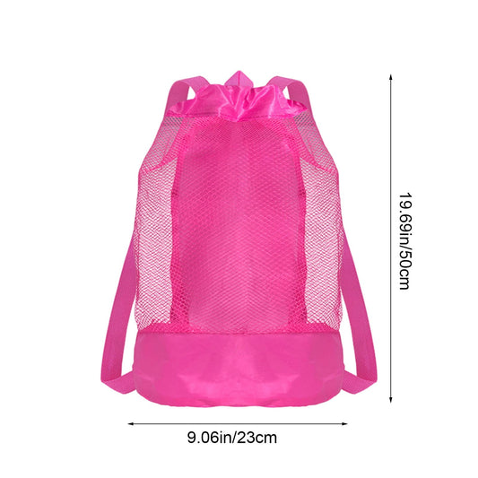 Darzheoy Swim Bag Mesh Drawstring Backpack Beach Backpack for Swimming, Gym, and Workout Gear Hot Pink
