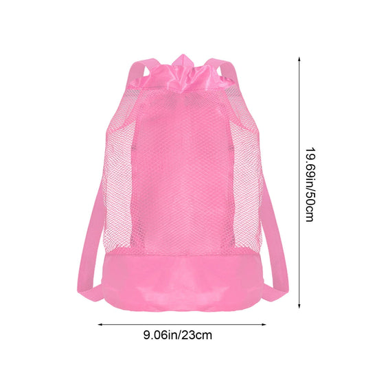 Darzheoy Swim Bag Mesh Drawstring Backpack Beach Backpack for Swimming, Gym, and Workout Gear Pink