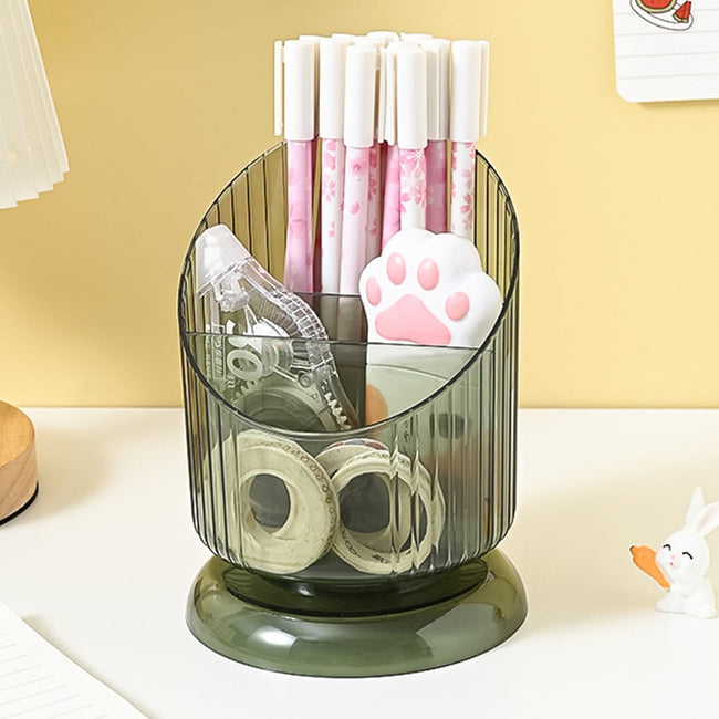 SKISUNO Makeup Brush Holder Pet Green Cylinder 1Set 6.09X4.52X4.52in Main Image