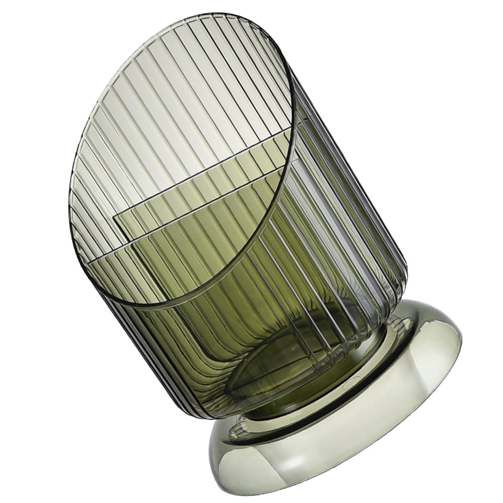 SKISUNO Makeup Brush Holder Pet Green Cylinder 1Set 6.09X4.52X4.52in.