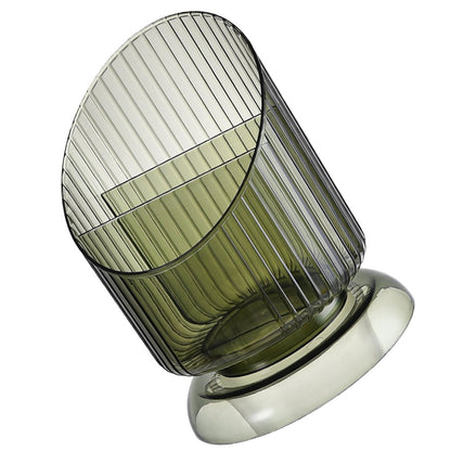 SKISUNO Makeup Brush Holder Pet Green Cylinder 1Set 6.09X4.52X4.52in.