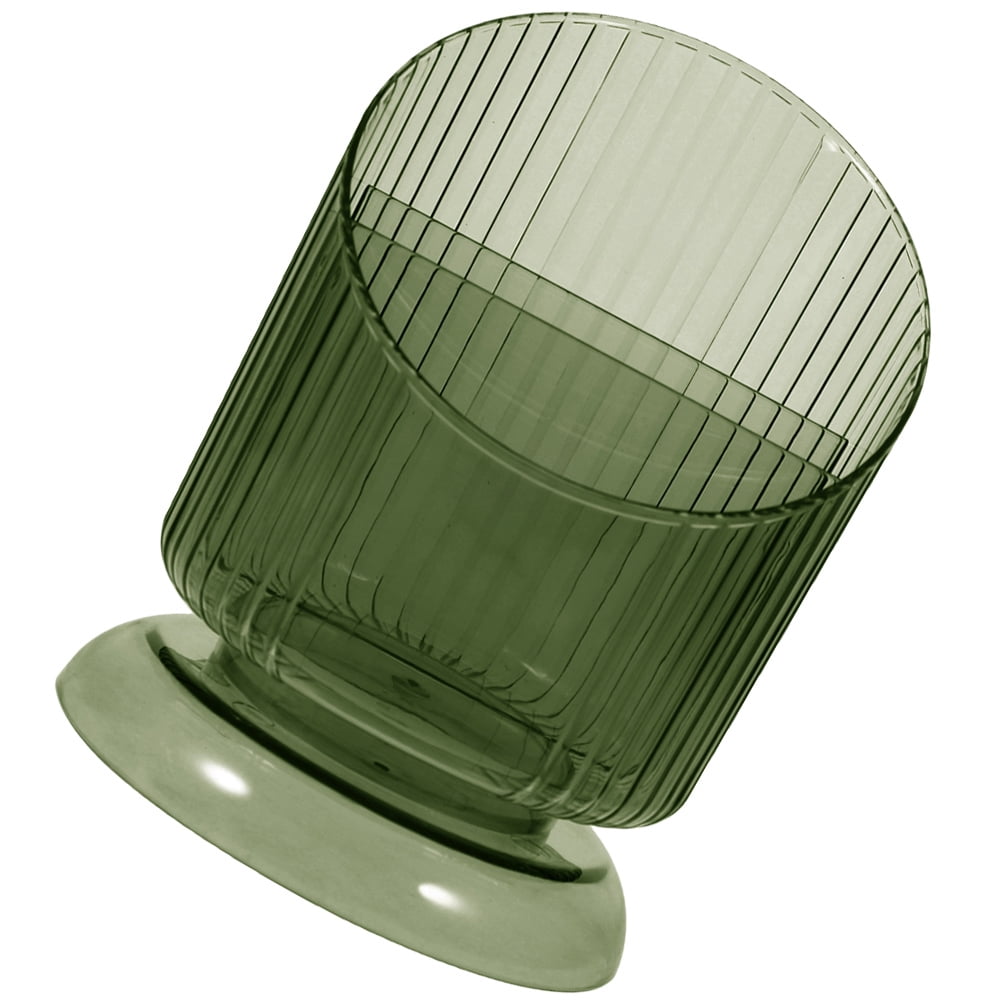 SKISUNO Makeup Brush Holder Pet Green Cylinder 1Set 6.09X4.52X4.52in.