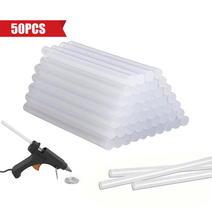 Chmadoxn 50-Pack Clear Mini Hot Glue Sticks - Quick-Bonding Multi-Surface Adhesive for Metal, Wood, Glass, DIY Art, Crafts & Home Repairs, Compatible with Low/High-Temperature Glue Guns 50 pc Clear