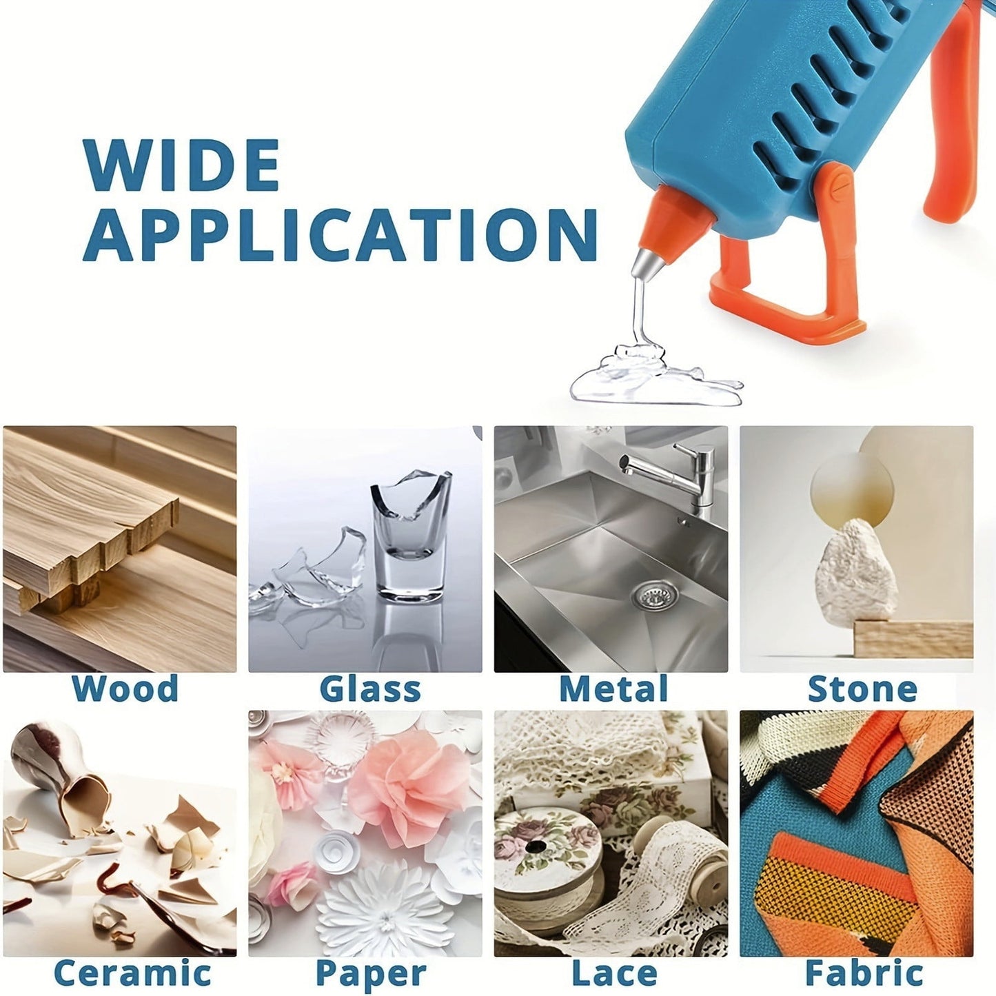 Chmadoxn 50-Pack Clear Mini Hot Glue Sticks - Quick-Bonding Multi-Surface Adhesive for Metal, Wood, Glass, DIY Art, Crafts & Home Repairs, Compatible with Low/High-Temperature Glue Guns 50 pc Clear