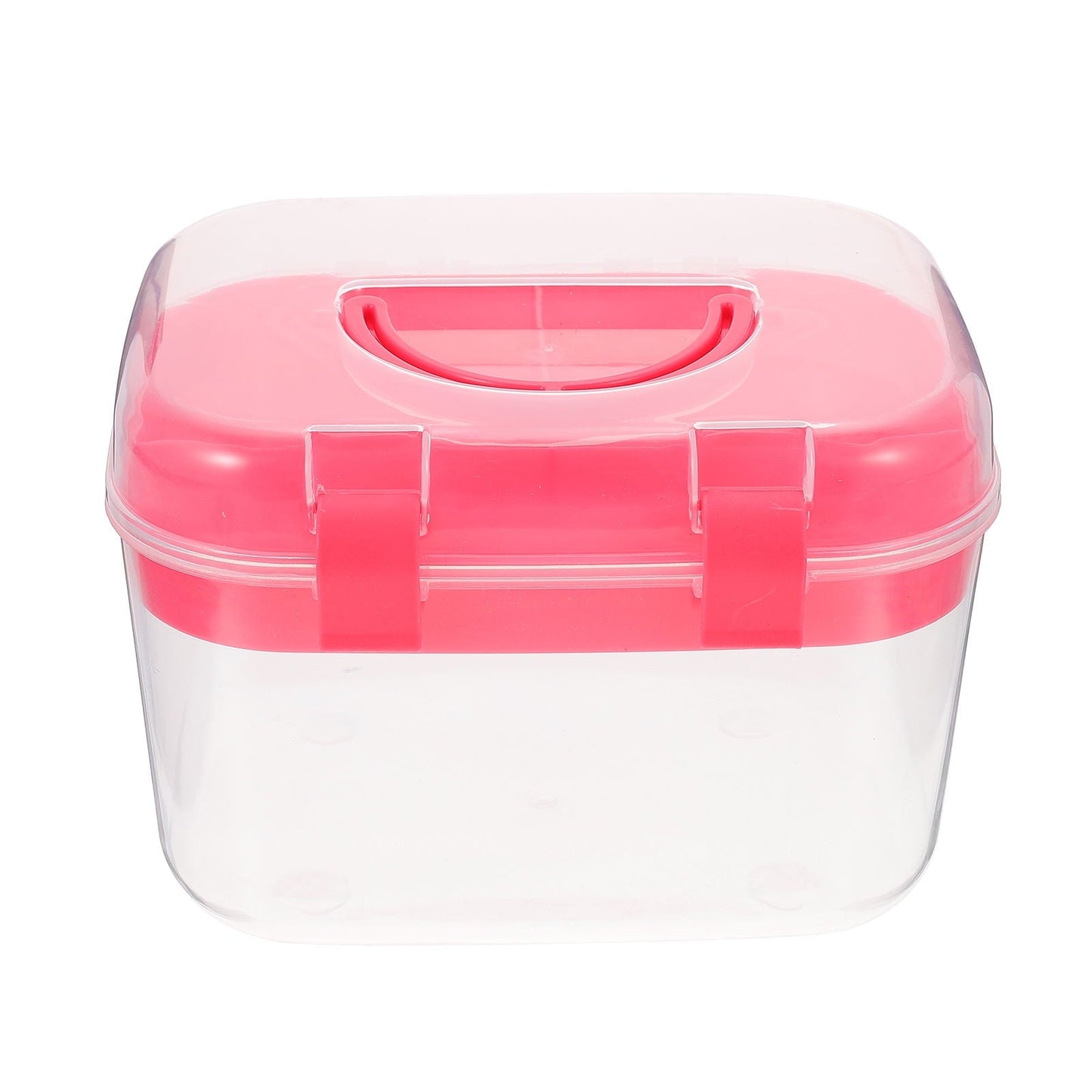 HOOWIFFY Plastic Sewing Box Red Large Capacity Double Layer Organizer for Home and Office Use with Design