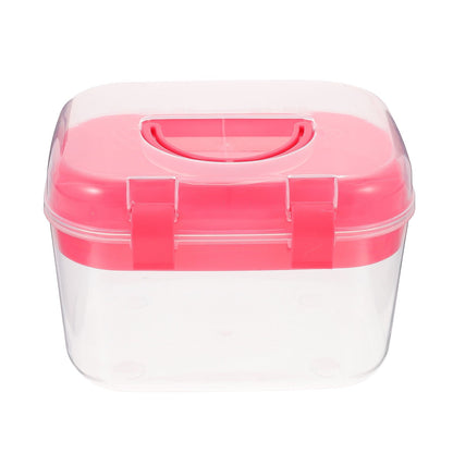 HOOWIFFY Plastic Sewing Box Red Large Capacity Double Layer Organizer for Home and Office Use with Design