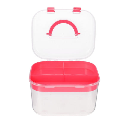 HOOWIFFY Plastic Sewing Box Red Large Capacity Double Layer Organizer for Home and Office Use with Design