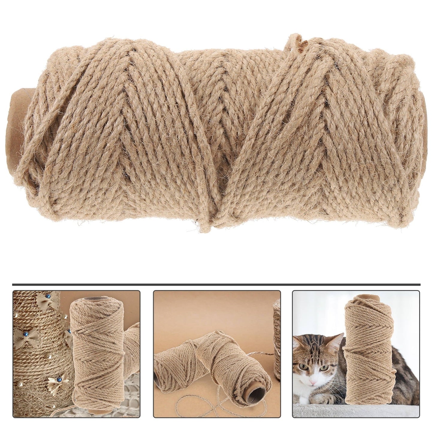 SKISUNO Sisal Rope Cat Scratch Post for Diy Projects 1Pack Natural