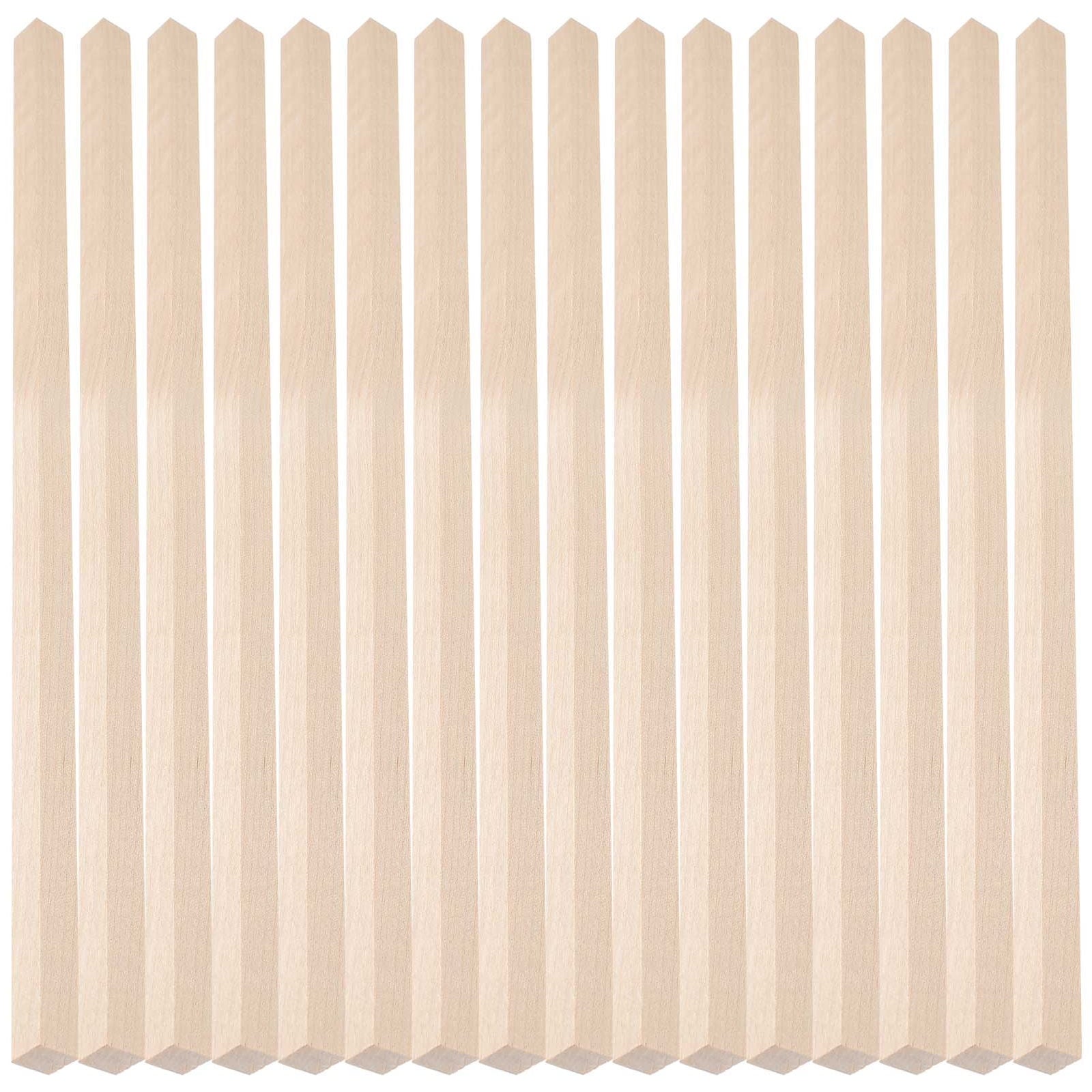 HOOWIFFY 20Pcs Beige Wooden Dowel 1.6X0.4X0.4In Square Dowels For.