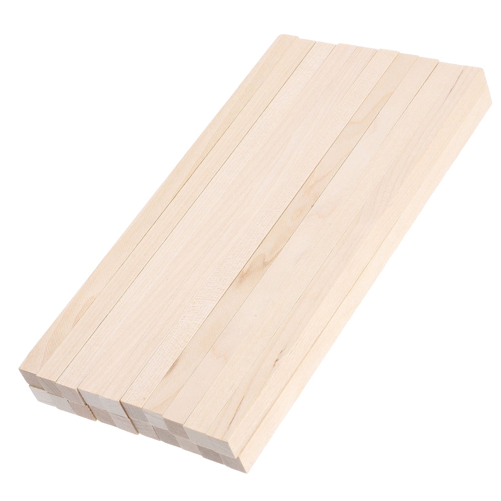 HOOWIFFY 20Pcs Beige Wooden Dowel 1.6X0.4X0.4In Square Dowels For.