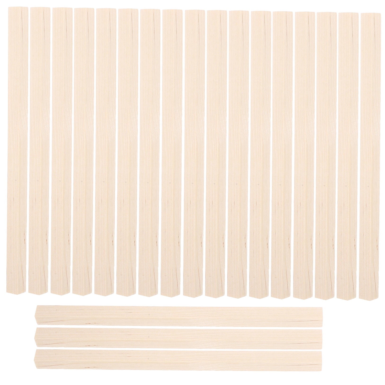 HOOWIFFY 20Pcs Beige Wooden Dowel 1.6X0.4X0.4In Square Dowels For.