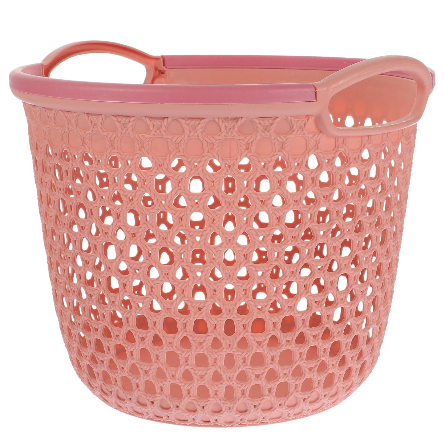 HOOWIFFY 1Pcs Portable Laundry Basket Pink Hollow Laundry Management with Handle PP