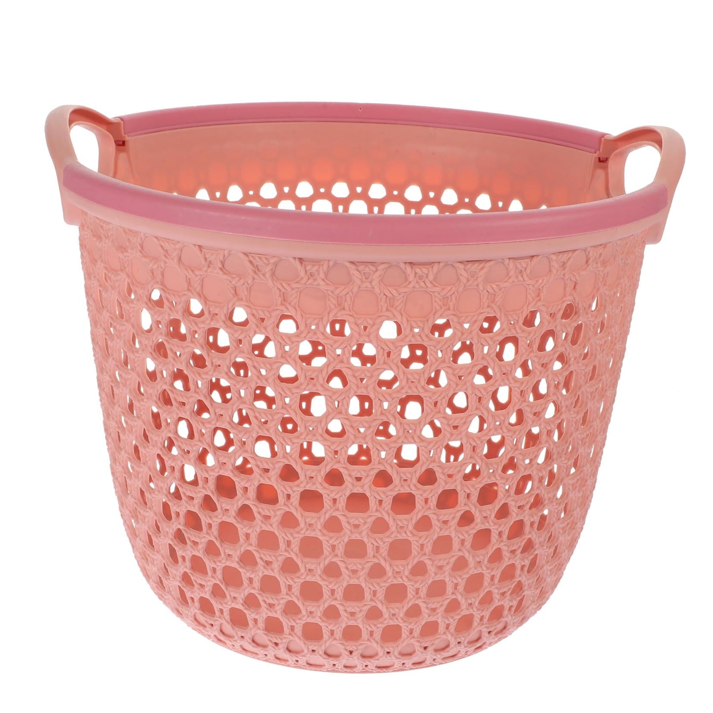 HOOWIFFY 1Pcs Portable Laundry Basket Pink Hollow Laundry Management with Handle PP