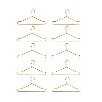 HOOWIFFY Small Hanger Shape 10 Pcs Metal Clothes Hangers Carbon Steel for Childrens Doll Clothes DIY Toy Use